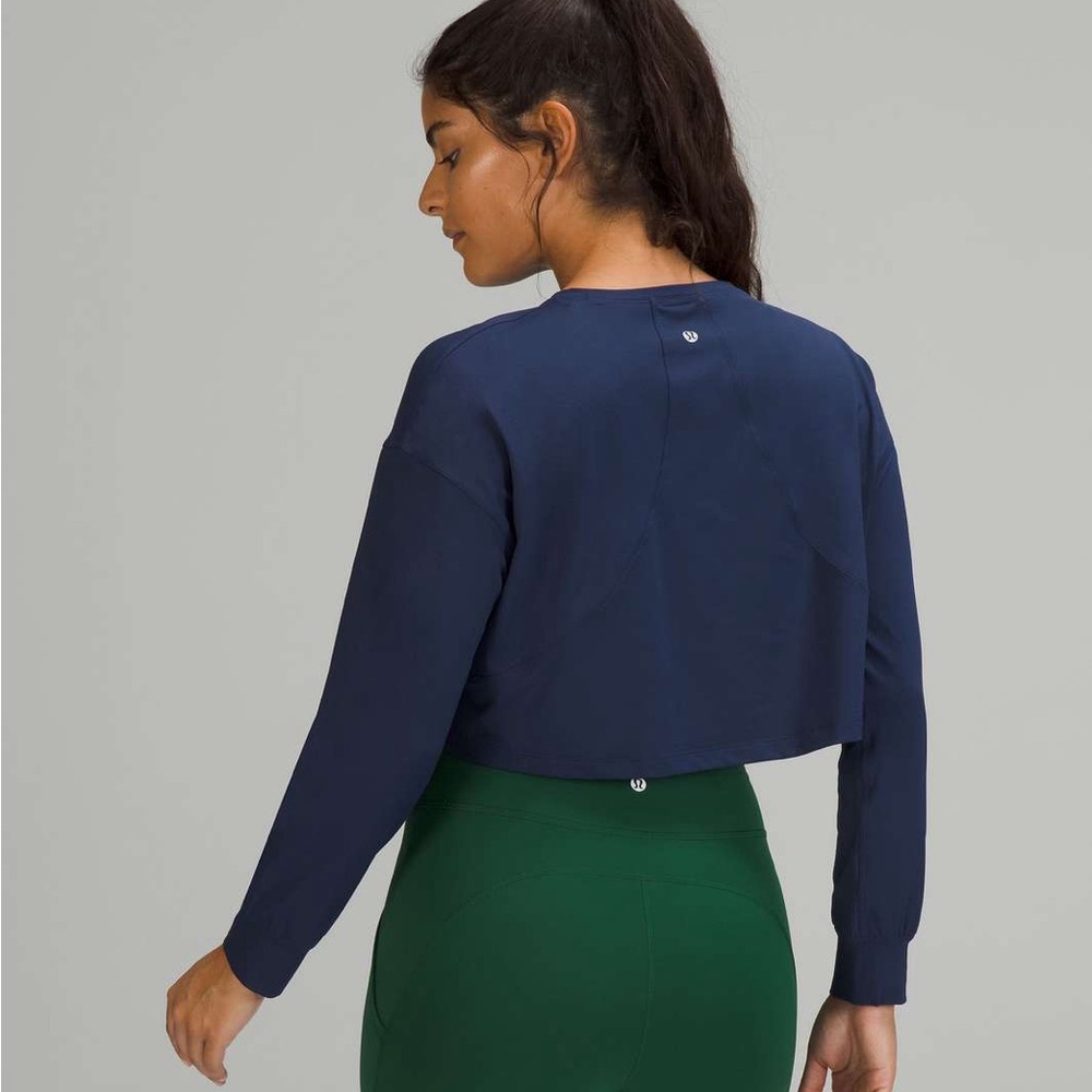 Lululemon Muscle Love Long Sleeve Shirt Blue Cropped Tee